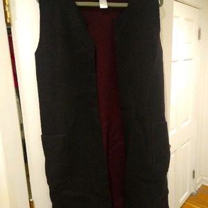Reversible Merino wool duster vest